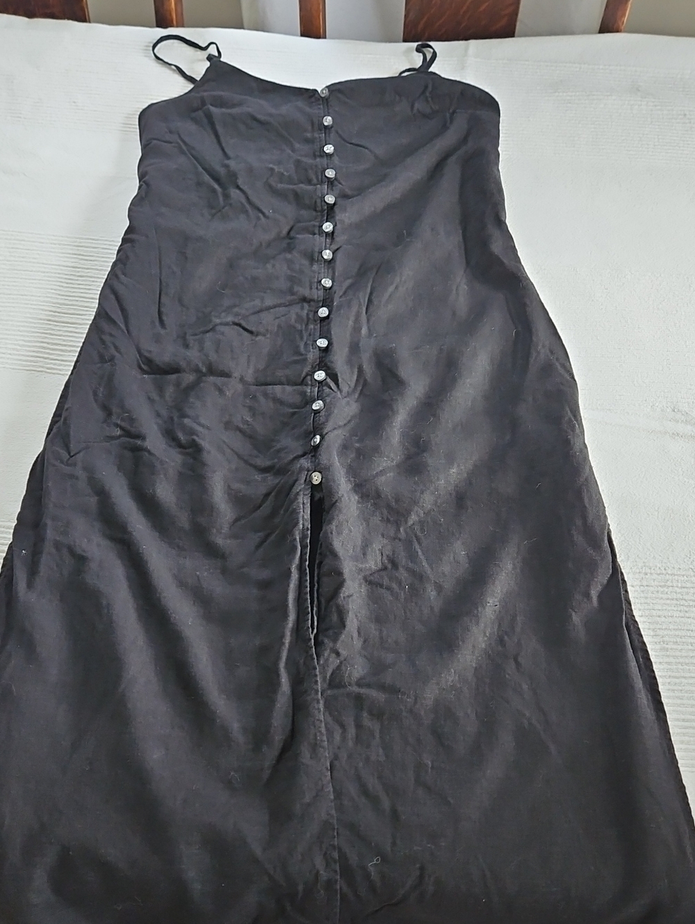 GAP Black Button-Front Strap Dress